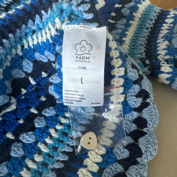 Host Pick! Farm Rio Multi Stitches Crochet Collar Blouse SZ L - Picture 5 of 9